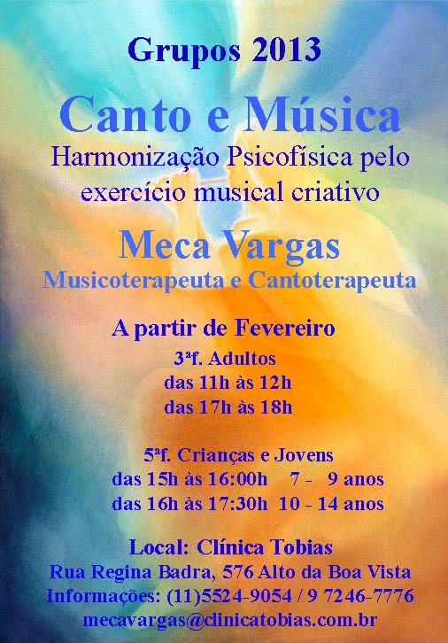 cartaz  Canto e M+¦sica Clinica 2013
